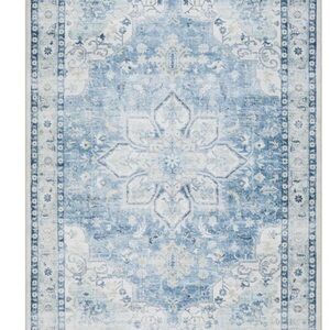 Elegant Blue and White Area Rug